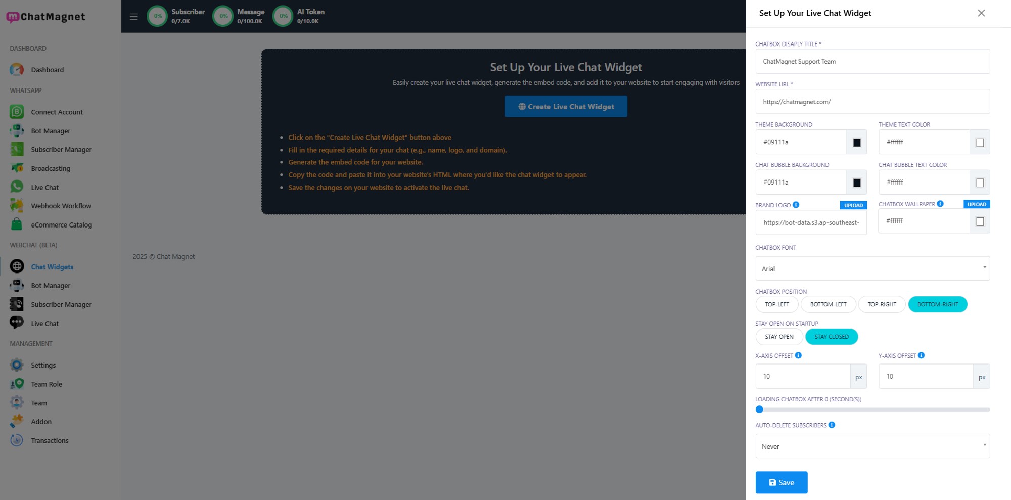 Chatbot Settings